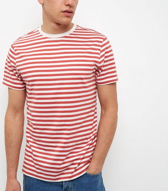 Men Striped Round Neck T-Shirt