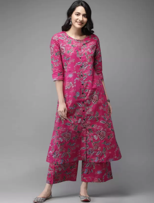 Women Viscose Rayon Kurta Palazzo Set